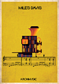 西班牙插画师 Federico Babina 的建筑插画新作品“ARCHIMUSIC”，将27首经典老歌转化成建筑，Babina 的这组作品从理性和感性两个层面探讨了音乐和建筑的紧密联系。（federicobabina.com）