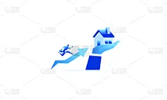 男商人,公寓,概念,绘画插图,贷款,手,住宅内部,房地产标志,琴拨,欲望