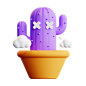 Error Cactus 3D Illustration