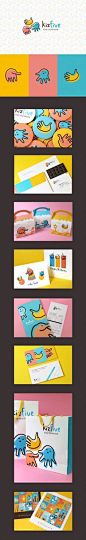 kizfive branding. Beautiful and vibrant colors and illustrations for a kids brand identity.