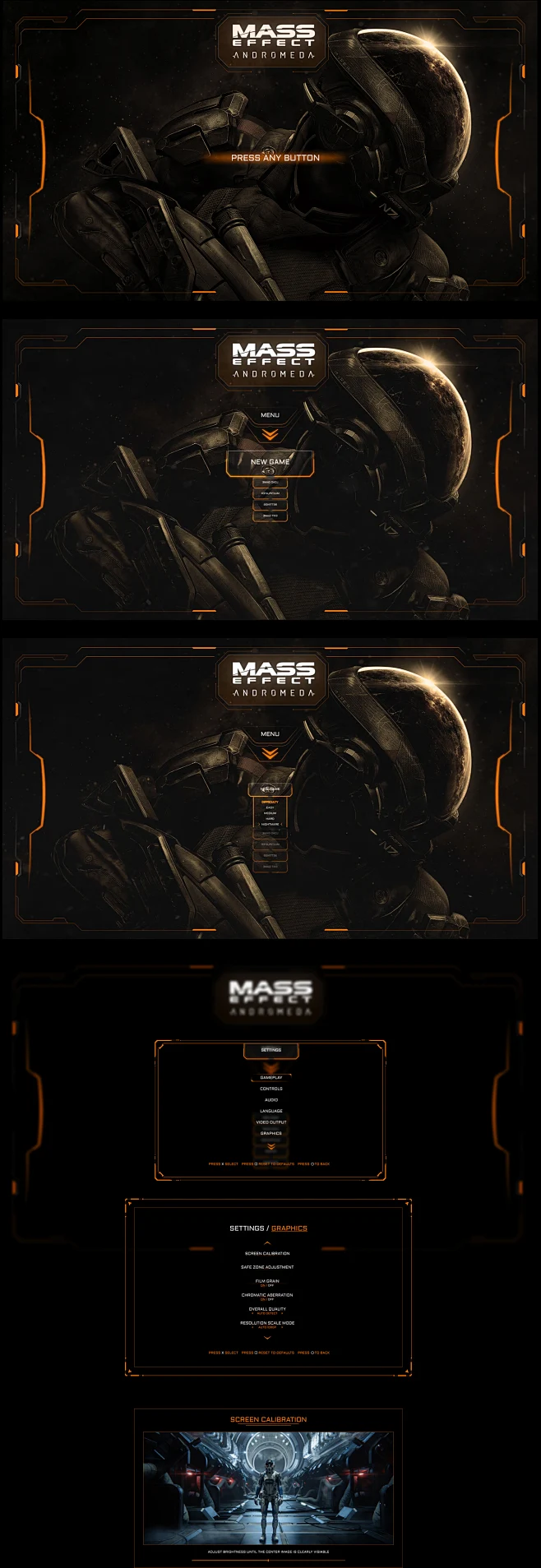 Cyberpunk game mass effect UI ux Game Menu FUI-花瓣网
