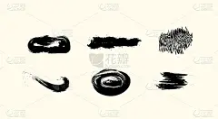 笔触，水墨画，手绘条纹颜料。