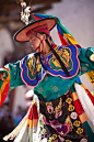 [藏族巫师戏服] Inspiration: Nepal, Tibet & Bhutan / Black Hat dancer at Tsechu festival in Thimphu, Bhutan.