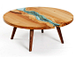 Wood Table With Glass Rivers And Lakes6
