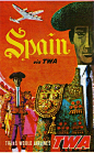 Spain TWA Poster #Spain #tourism #travel #vintage #poster