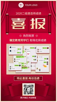 教育机构考试喜报手机海报
