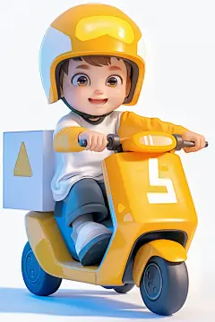 派送快递员人物插画