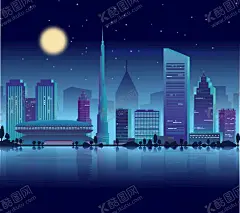 未来现代科技城市矢量插画 【酷图网】未来科技,城市矢量插画,现代城市,科技城市插画,城市矢量图,城市矢量插图,科技感海报,城市旅游插画