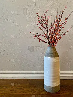 灰白色花瓶中的静物柯式插花