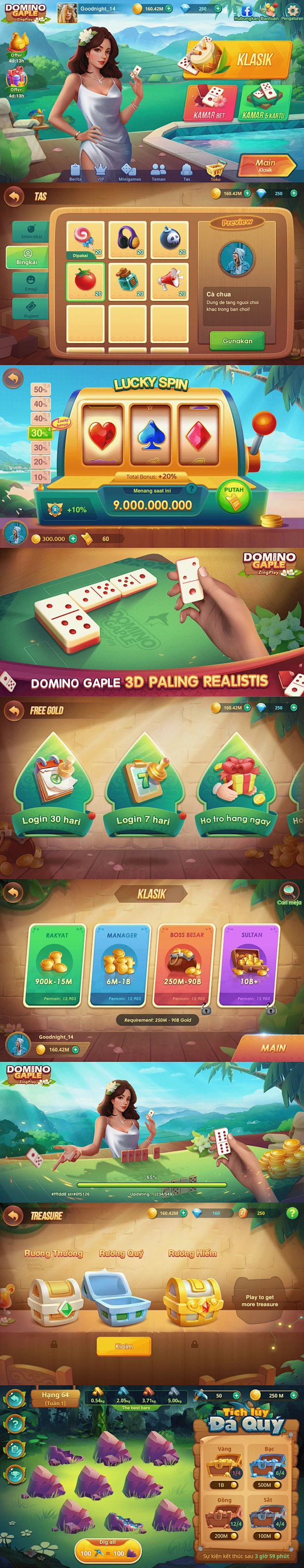 screenshot UI/UX ui design game 3D domino indonesia Game Art 2д-花瓣网
