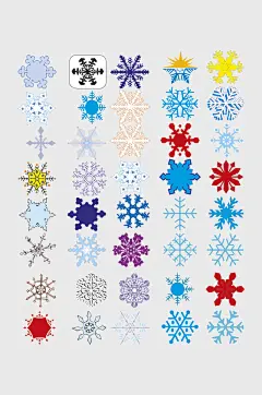 AI矢量雪花雪片雪