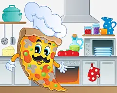手绘卡通厨房披萨高清素材 png 设计图片 免费下载 页面网页 平面电商 创意素材 png素材