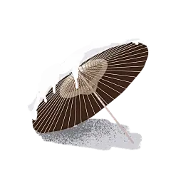 中国古风油纸伞卡通手绘油纸伞雨伞