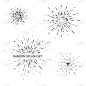 set of different radial explosions, rays