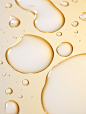 Water drops, in the style of light gold and pure white, realist: lifelike accuracy, graceful balance, clean light and shadow, pure white background