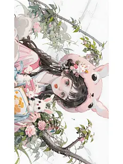 小兔子拟人插画｜电脑横屏壁纸｜多图
