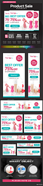 E-commerce Web Banner Design Set - Banners & Ads Web Elements