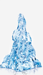 蓝色透明不规则冰块素材-觅元素51yuansu.com png设计元素