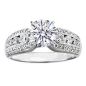 Diamond Horse Shoe Engagement Ring in Platinum
