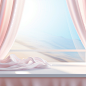 White table top on blurred pastel background of curtain