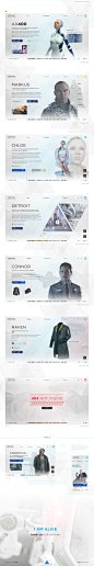 DETROIT Become Human Web Concept : Here is the concept of a site based on the adventure computer game DETROIT. The presented layout demonstrates that the site will perform several functions at once: first of all, on it, users can explore the universe of t