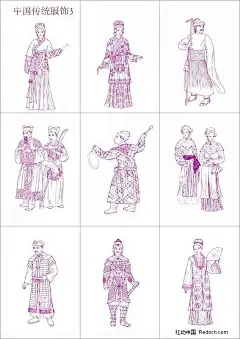 古代中国传统服饰矢量白色|服饰|服装|古代男女|古代人物|古典人物|古人|黑色|灰色|明朝服装|男人|女人|清朝服装|人物素材|人物图片|少数民族图案|矢量人物|矢量素材|宋朝服装|唐朝服装|唐装|线描|元朝服装|中国传统服饰|中国传统服饰色彩|中国传统元素|中国风|中国服装|中国元素|紫色
