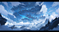 qiuling6689_Ice_and_snow_islands_suspended_in_the_air_blue_ice__3b93b592-c5be-4098-8ef5-ddf828786368