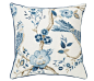 欧式美式田园新中式棉麻花鸟图案蓝色抱枕样板间沙发软装靠垫抱枕-淘宝网