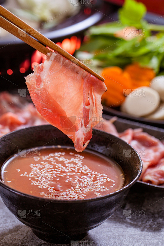 涮涮锅,寿喜烧,蔬菜,肉,热,生食,垂直画幅,日本食品,食品,猪肉