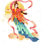 中秋节中国风插画嫦娥元素