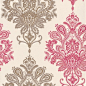Nikita (96011) - Albany Wallpapers - A large decorative damask motif design with small flower details in alternating colours. Available in 5 colours – shown in the gold and hot pink. Please request a sample for true colour match.