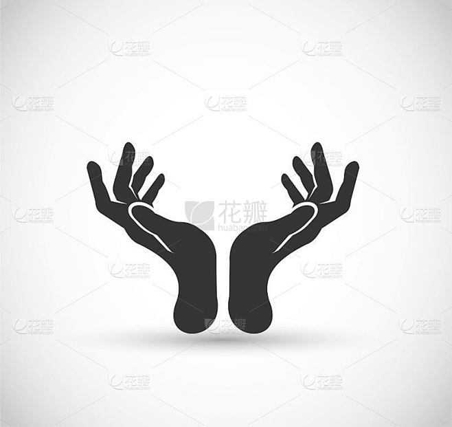 Two hands vector icon