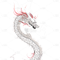 通用插画神话生物中式传统龙元素贴纸