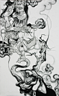 同体大悲4 The whole body with great grief 4 ,120X75CM, 布上水墨,Ink on canvas, 2012