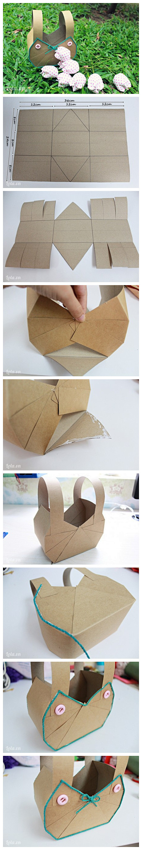 DIY猫咪纸袋手工教程：家里有废弃的硬板...