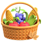 Fruit Bucket 3D Icon