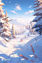 雪景插画❄️AI关键词