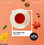 红茶暖心秋天叶子坚果主题海报设计psd素材