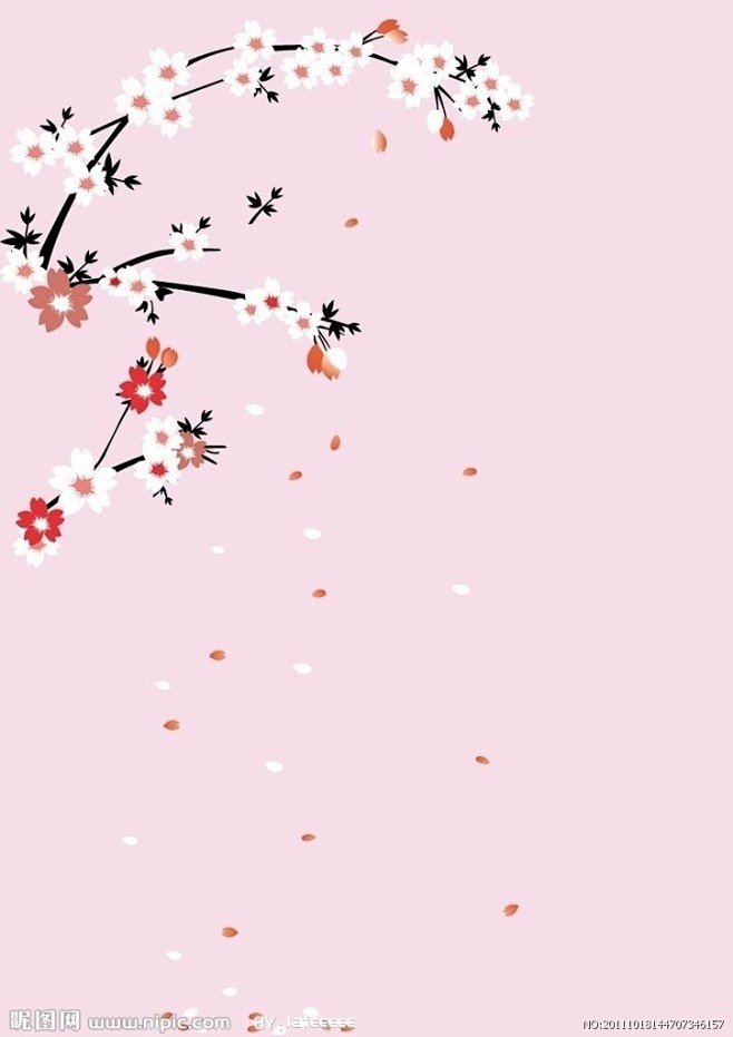 日本樱花 樱花树 矢量
