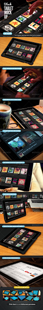 Black Pad Tablet App UI Mock-Up 1 平板电脑模型模板素材源文件-淘宝网