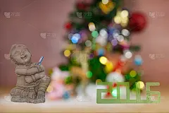 圣诞节和新年贺卡模糊的剪报路径