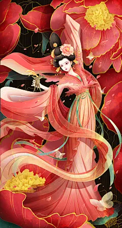 《古代四大美人》国潮插画_SYF朝生__插画师作品_涂鸦王国gracg.com