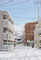 雪景 街道 建筑