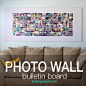 Awesome DIY tutorial! Learn to make this huge photo wall bulletin board for less than 20 bucks. Perfect for instagram or every day photos. from www.itsalwaysautumn.com