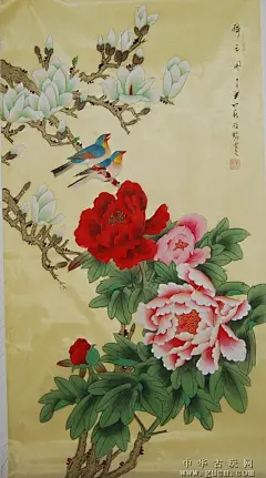 笔绢本牡丹国画-----富贵花