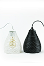 LampiON : Variations of 3d printed lamps. Concept emerges from having a simple hexagonal grid and a basic shape of a lamp shade.Combining both into single product gives many variations trough different approach and modeling of the shape.
