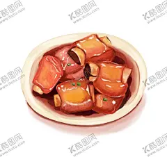 手绘红烧排骨插画  【酷图网】食物,糖醋排骨,手绘,插画,插图,美食,中餐,美味,排骨,卡通,米饭,肉,辣椒,糖醋,红烧