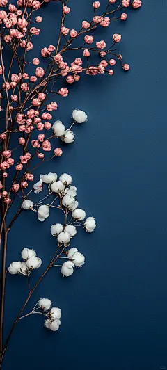 壁纸：一抹粉蓝，极简花语 - 小红书