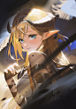 Anime 1200x1697 anime girls anime kirino ttk artwork Arknights Saileach(Arknights) pointy ears horns blonde blue eyes