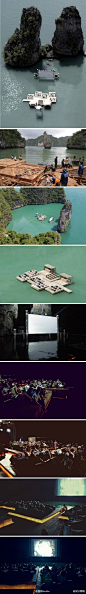 [【艺术创意】天堂电影院] 奥雷舍人(CCTV大厦设计者)为泰国巨石电影节制作的漂浮影视厅。观看少年pi的最佳影院